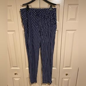 LTS Navy and White Diamond Pattern Pants